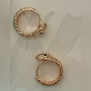 Mevecco 18K Gold Plated Snake Earrings